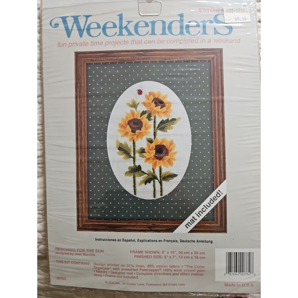 Weekenders Reaching for the Sun Sunflowers Cross Stitch Needlecraft Kit